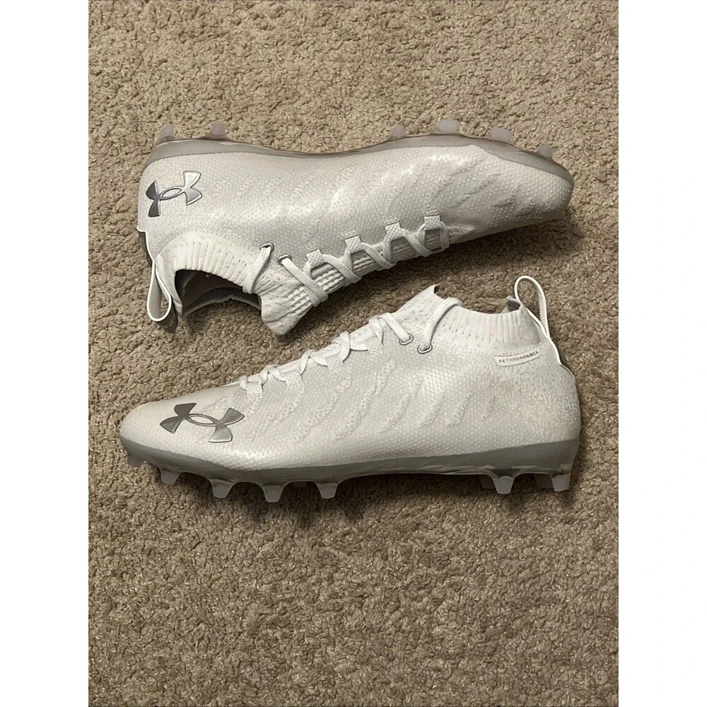 Mens SZ 12.5 Under Armour Spotlight Lux MC Football Cleats White New 3023961-100